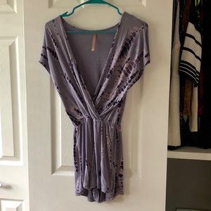 Tie dyed purple romper
